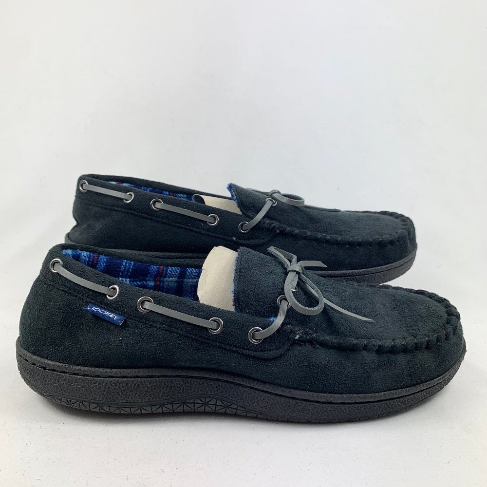 Jockey Men's Plaid Lined Moccasin Slippers